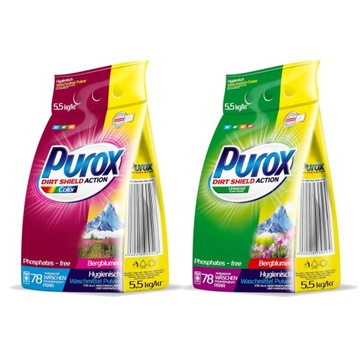 Proszek do prania PUROX Color + Universal MIX 78 prań 2x 5,5kg
