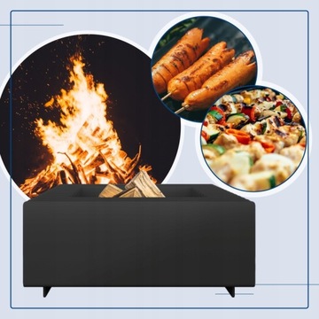 БОЛЬШОЙ камин Садовый гриль РЕШЕТКИ ERIZO 60x40 Камин Стальной котел