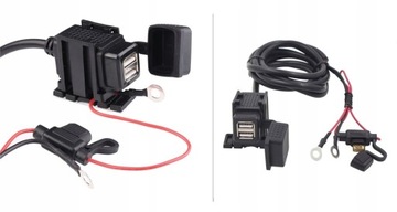 ŁADOWARKA ZASILACZ MOTOCYKL SKUTER 2X USB 5V 2.1A