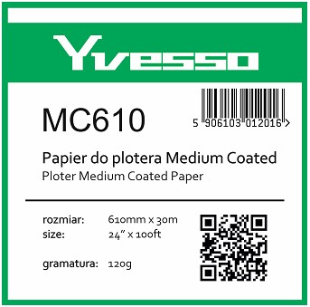 Papier powlekany Yvesso Medium Coated 610x30m 120g