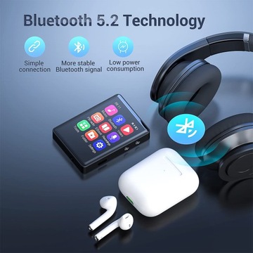 СПОРТИВНЫЙ MP3-ПЛЕЕР BLUETOOTH 32 ГБ, НАУШНИКИ, РАДИО MP4, Hi-Fi, сенсорный ЖК-дисплей