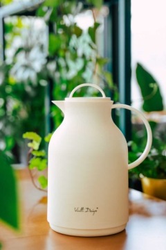 Термос со стеклянной вставкой Amo Cream Vialli Design 1 л