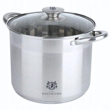 GARNEK DUŻY ZE STALI NIERDZEWNEJ 22,5L 18/0 INDUKCJA GAZ GARNKI SOLID