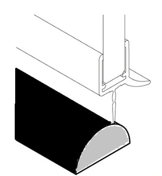PRÓG kabiny prysznicowej CZARNY / ALUMINIOWY