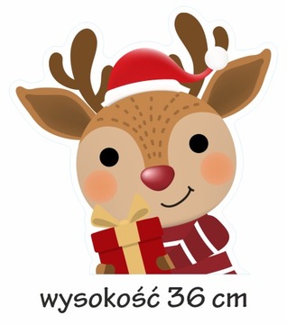 РОЖДЕСТВЕНСКАЯ наклейка ОЛЕНЬ РУДОЛЬФ Очень красивая наклейка