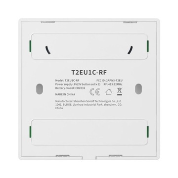 Sonoff TX Tuya Pilot RF433 RF433MHz dotykowy 1CH