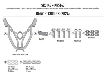 KAPPA 2024/01 STELAŻ KUFRA CENTRALNEGO BMW R 1300GS '24- (BEZ PŁYTY)