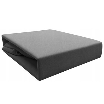 PRZEŚCIERADŁO JERSEY Z GUMKĄ 180x200 CM GRAFITOWE