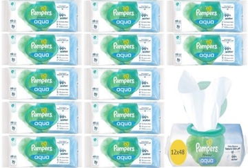 PAMPERS CHUSTECZKI NAWILŻANE HARMONIE AQUA 12 x 48 szt