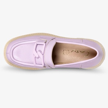 MOKASYNY DAMSKIE SKÓRZANE Z ŁAŃCUCHEM PLATFORMA 41