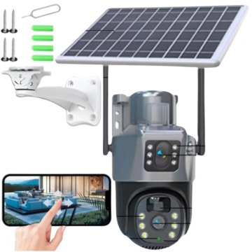 Bezdrátová kamera 360 Venkovní solární monitorovací aplikace +128 Gb