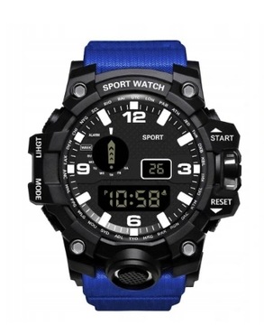 Męski zegarek LED wodoodporny, odporny na wstrząsy - blue
