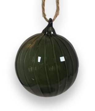 BOMBKA ZIELONA SZKLANA 5x5 DEKORACJA ŚWIĄTECZNA