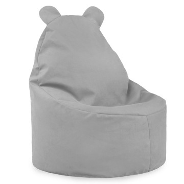 JASNOSZARY FOTEL PUFA DLA DZIECI TEDDY