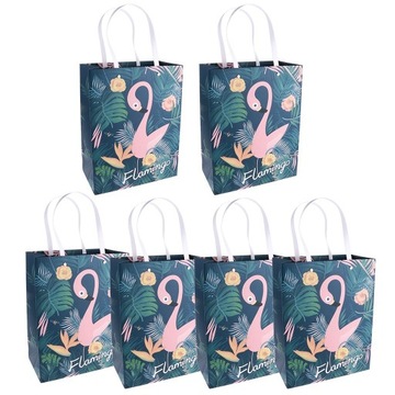 6 sztuk Flamingo Carry Loot Bags Urodziny weselne