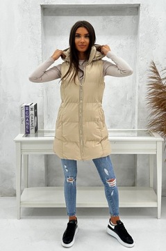 DZ721 r M ЖЕНСКИЙ УТЕПЛЕННЫЙ ЖИЛЕТ С МАКСИМАЛЬНЫМИ РУКАВАМИ