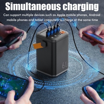 Power Bank 60000 мАч, мобильный аккумулятор с быстрой зарядкой и большой емкостью, p