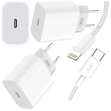 БЫСТРОЕ ЗАРЯДНОЕ УСТРОЙСТВО ДЛЯ IPHONE 20 Вт USB-C + КАБЕЛЬ 1 М