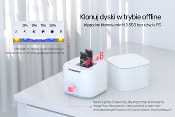Док-станция USB Type-C, 2 накопителя M.2 PCIe/NVMe