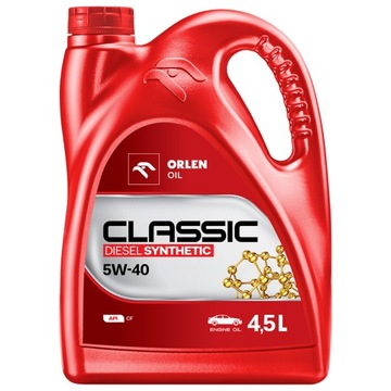Olej Silnikowy Syntetyczny Orlen Oil CLASSIC DIESEL SYNTHETIC 5W-40 | 4,5L