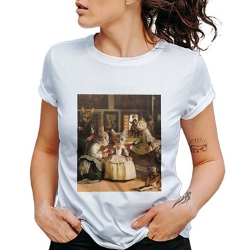 Koszulka z KOTEM Cat ladies T-shirt WZORY Koty L