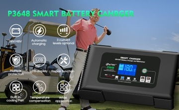 ВЫПРЯМИТЕЛЬ АККУМУЛЯТОРА АВТОМАТИЧЕСКОЕ УМНОЕ ЗАРЯДНОЕ УСТРОЙСТВО 36В 18А/48В 13А