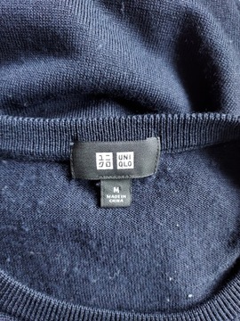 UNIQLO granatowy pulower sweter 100% wełna M L