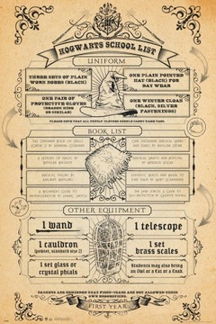 Harry Potter Hogwarts List plakat 61x91,5 cm