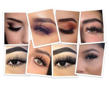 7 накладных ресниц на полоске «КОШАЧИЙ ГЛАЗ», шелк, толстые, длинные, мягкие, 7 пар