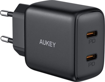 Ładowarka 20W 3A PD QC3.0 2xUSB C(F) Aukey PA-R1S