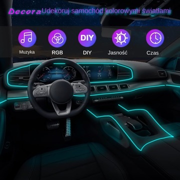 СВЕТОДИОДЫ ДЛЯ АВТОМОБИЛЕЙ ЛЕНТА RGB AMBIENT LED STRIP 6м