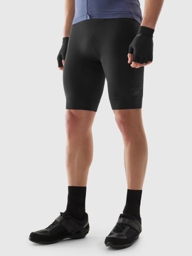 4F ВЕЛОСИПЕДНЫЕ ШОРТЫ МУЖСКИЕ С ГЕЛЕВОЙ ПОДКЛАДКОЙ, ЧЕРНЫЕ, фильтр UPF 50, SS24