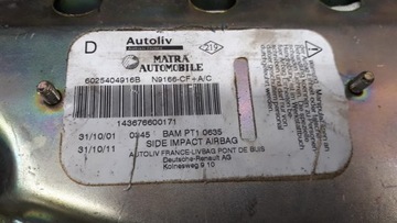 6025404916B AIRBAG PRAVÁ STRANA RENAULT ESPACE III '97