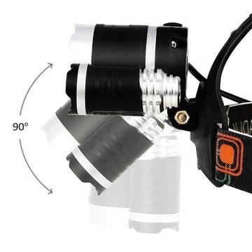 MOCNA LATARKA CZOŁOWA 3x CREE LED T6 CZOŁÓWKA AKU