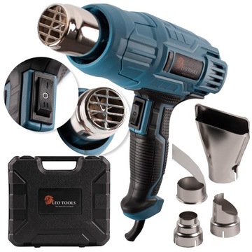 MOCNA OPALARKA ELEKTRYCZNA 2 BIEGI 2300W + 4 DYSZE + WALIZKA 600C MEGA ZEST