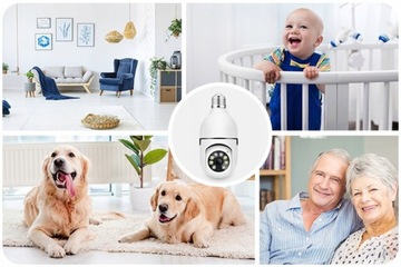 Żarówka E27 z Funkcją Monitoringu 360 - Kamerka 1080p FullHD PiR na Telefon