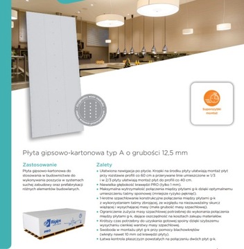 Płyta Gipsowa Rigips biała typ A 2,0m