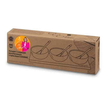 НАБОР ИЗ 3 ЧЕРНЫХ ФАРФОРОВЫХ ЧАШОК для СОУСОВ, ДИПОВ