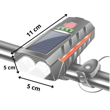 ВЕЛОСИПЕДНАЯ ЛАМПА СОЛНЕЧНАЯ POWERBANK ПЕРЕДНИЙ СИГНАЛ АКСЕССУАРЫ ДЛЯ ВЕЛОСИПЕДА