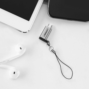 Переходник Ugreen с USB Type C на micro USB, серый