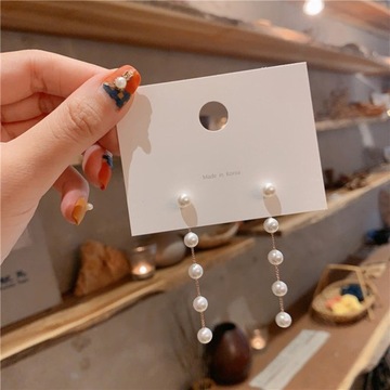 Long Tassel Butterfly Drop Earrings Silver Color