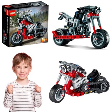 LEGO TECHNIC MOTOCYKL CHOPPER MOTOR 2w1 TURYSTYK