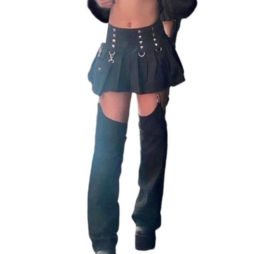 Damska krótka spódniczka Modne plisowane spódnice Streatwear Spódnica w kratę Damska S