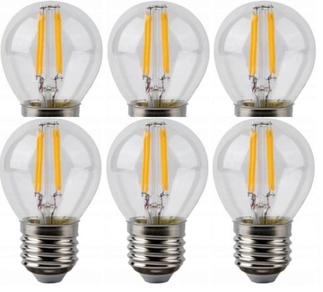 Żarówka LED E27 2WAT Edison Filament 6szt