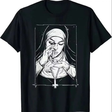Koszulki męskie Wziąć narkotyki zakonnica T Shirt gratis Harajuku Casual Ne