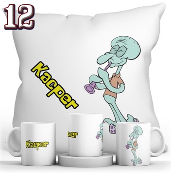 КРУЖКА ГУБКА БОБ + ПОДУШКА + НАБОР ИМЕНИ