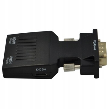 ADAPTER KONWENTER D-SUB VGA DO HDMI + AUDIO JACK 3,5mm WIREWAY WW411014