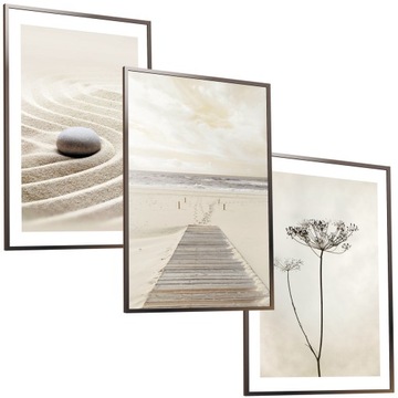 50x40 ZESTAW OBRAZY W RAMIE PLAKATY RAMKA PIASEK MOST NATURA SALON BOHO