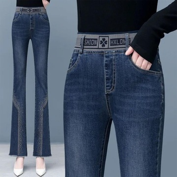 Damskie spodnie jeansowe Full 27 ciemnoniebieskie