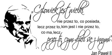 Naklejka cytat Jan Paweł 2 Człowiek jest wielki